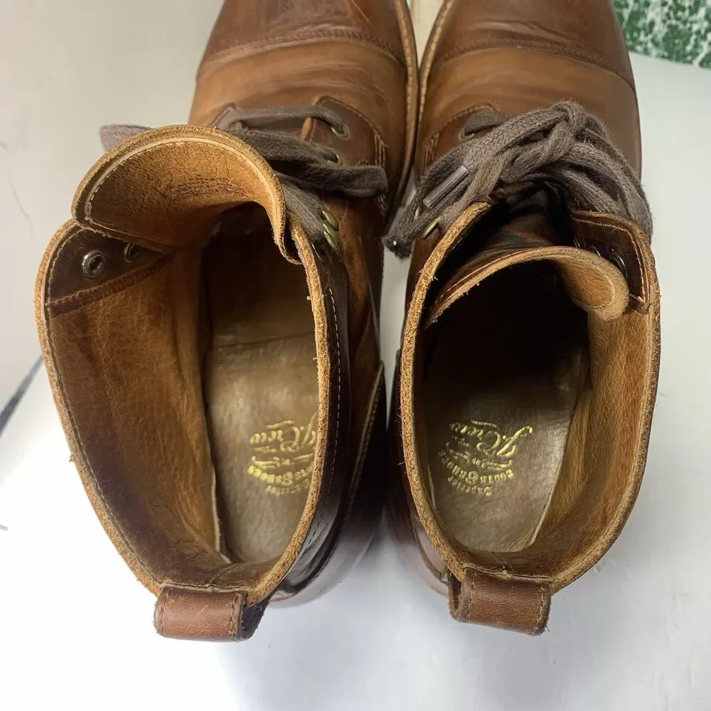 J. Crew Burnished Brown Leather Goodyear F4446 Welt Men’s Boots Size 9